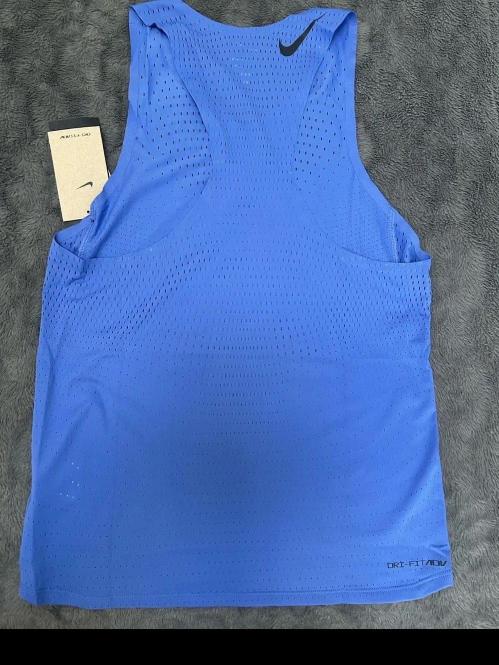 Nike Blue Men's Perforated Athletic Tank RUNNING SINGLET SMALL